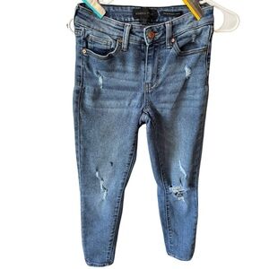 Kendall & Kylie Women's Distressed Blue Jeans, The Ultra Babe Skinny, Size 1 /25